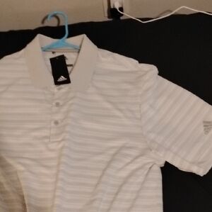 Adidas Gray Striped Polo Shirt